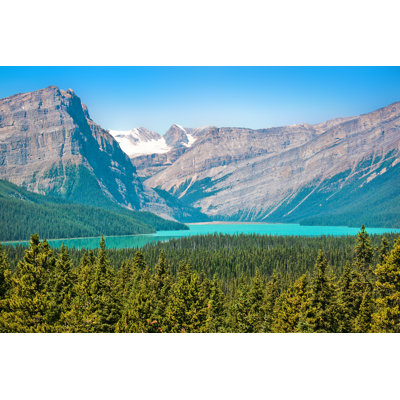 Mountain Lake in Alberta - Wrapped Canvas Photograph