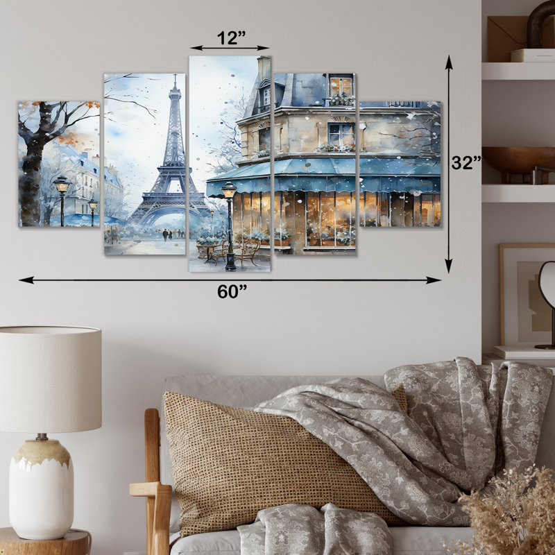  «Grey Urban Parisian Street IV - Paris Multipanel Wall Art