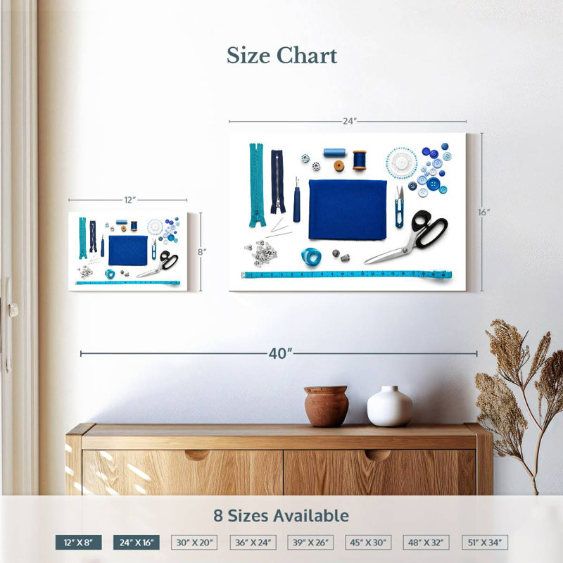 Senne Blue Sewing Kit, 16" H x 24" W