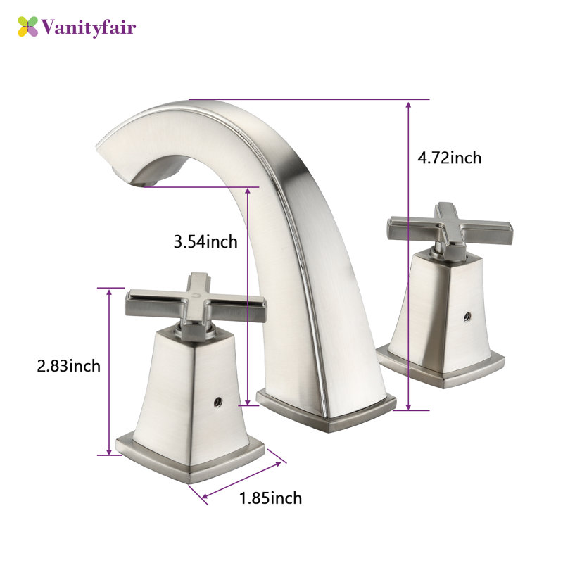 Widespread 2-handle Bathroom Faucet with Drain Assembly, Brushed Nickel