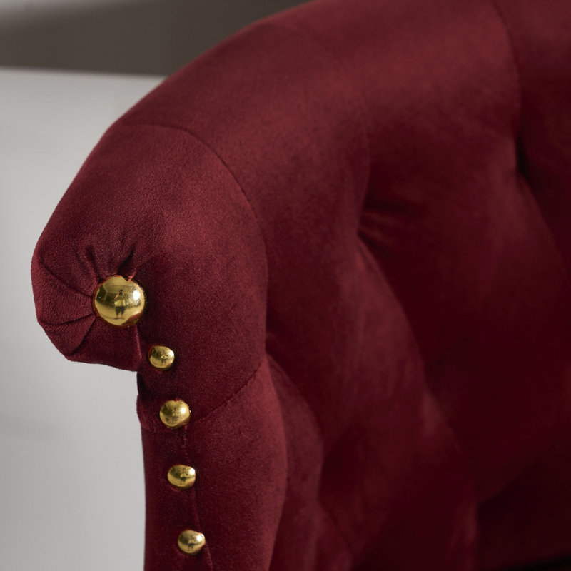 COOLMORE Set Of 2,Back Pull Point Design, Velvet Material, 360 Degree Rotation, Back Pull Loop Detachable Design, Rivet Decoration, Square Foot Wooden Bar Chair