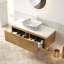 Meuble-lavabo et lavabo pour salle de bain 48 po DIPA, armoire de rangement en contreplaqué flottant, tiroirs avec poignée et capteur de lumière, vasque en céramique à motif marbré et plateau en pierre frittée, pré-assemblé-125514743-125514747