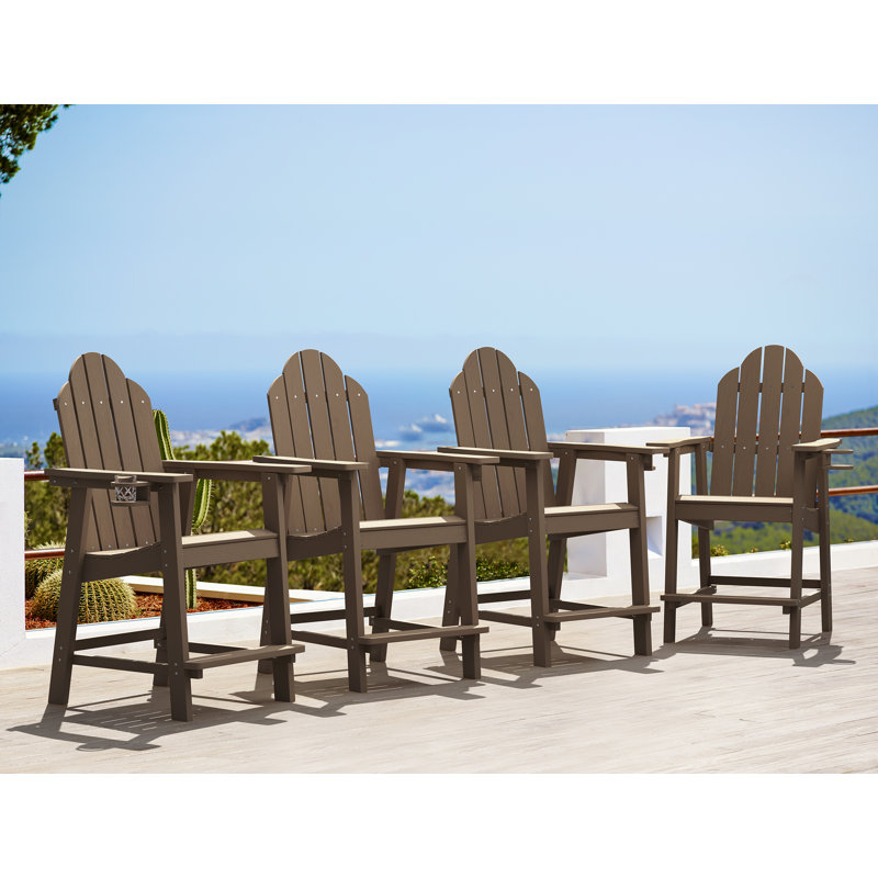 Chaise Adirondack en plastique Dutta, Marron foncé