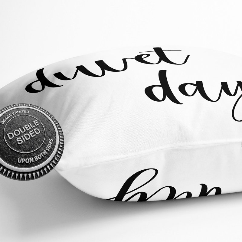 Duvet Day Typography Square Throw Cushion, 55cm H x 55cm W x 20cm D