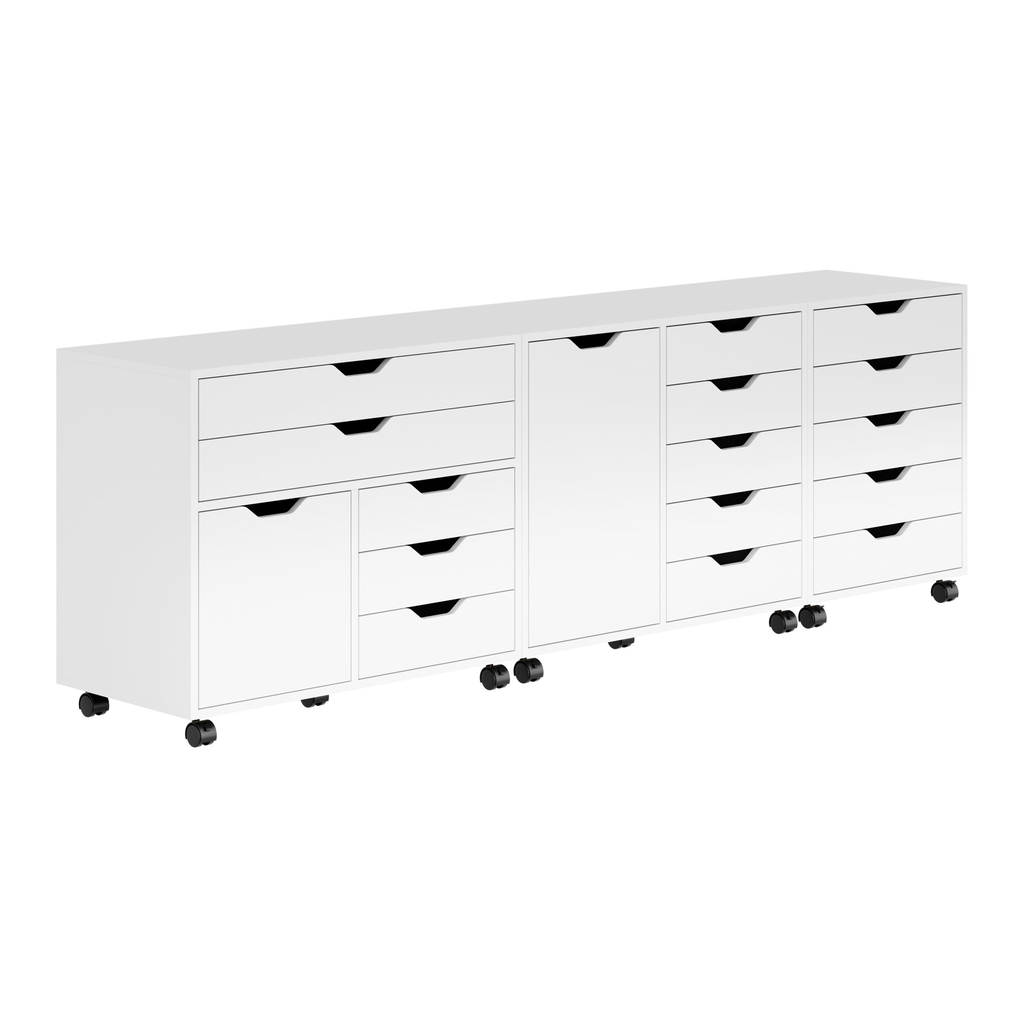 Ebern Designs Keiera 80.63'' Wide 15 -Drawer Mobile File Cabinet