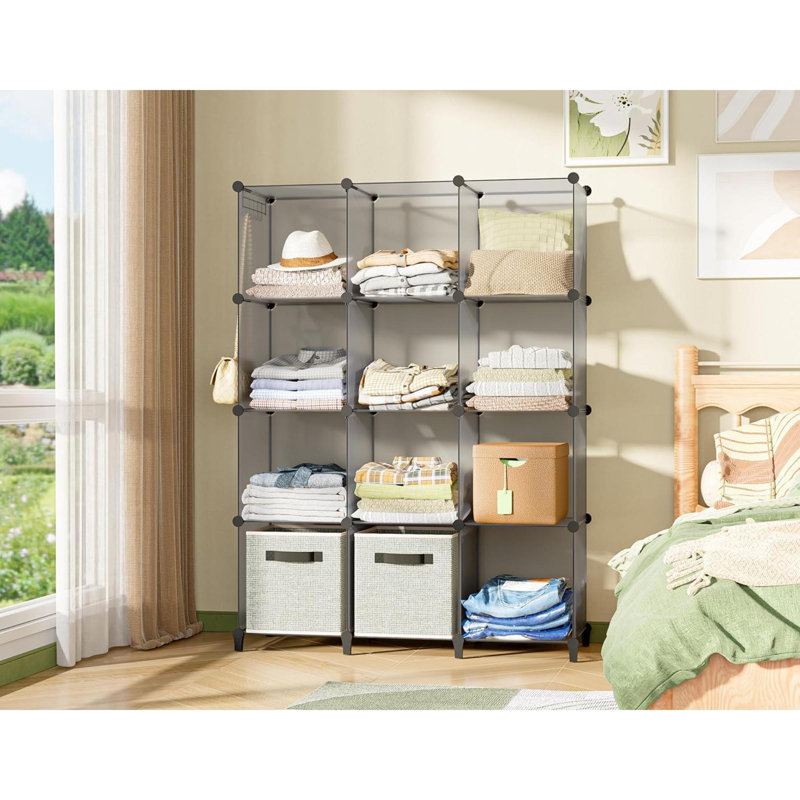 Qunisha Wall Mounted Clothes Rack, Gray