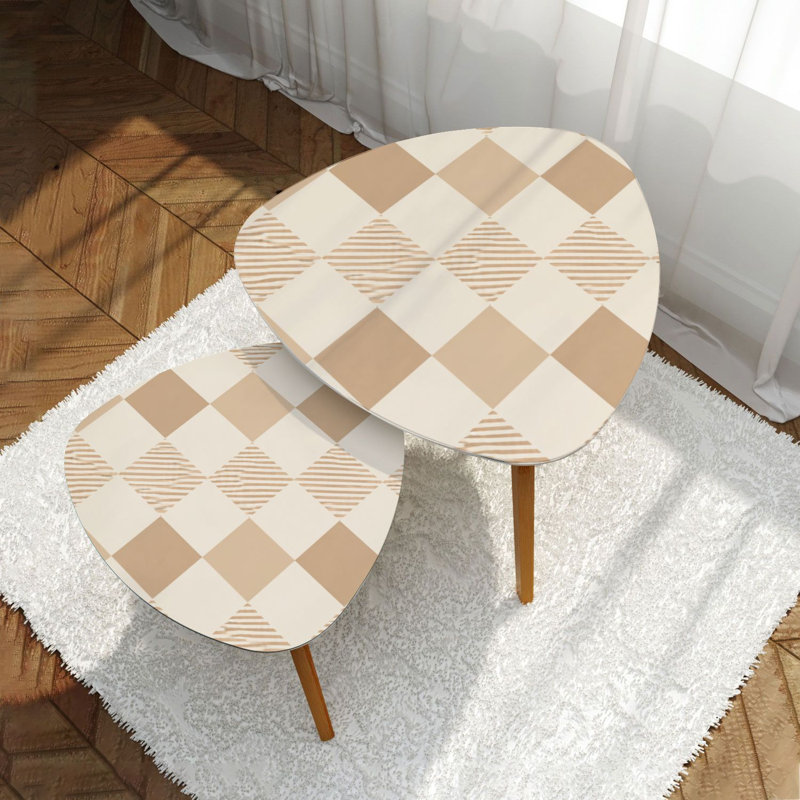 Ensemble de 2 tables basses gigognes Triangle