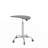 Adjustable Height Tempered Glass Table Desk Table With Lockable Wheels(Adjustable Range 24.2 "~32.7 ")