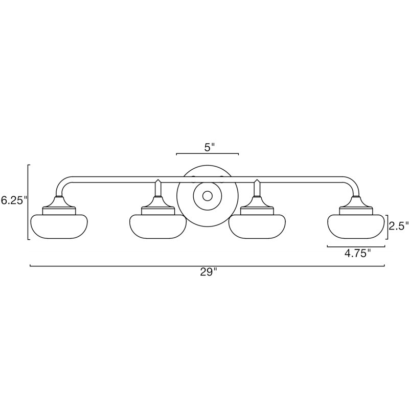 4 - Light Dimmable LED Vanity Light