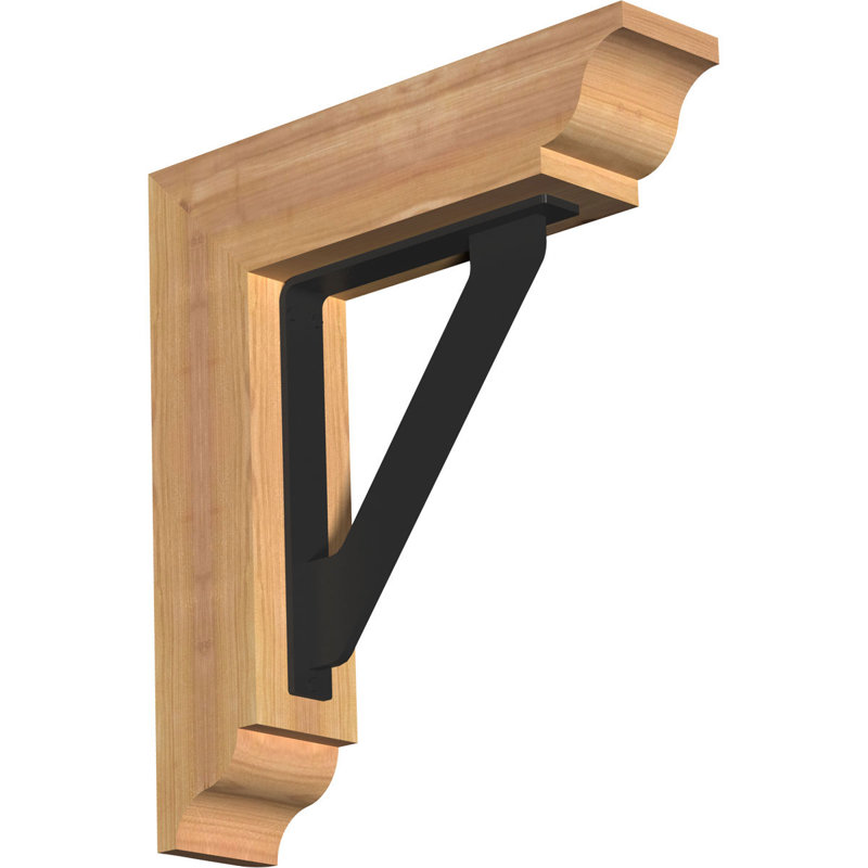 Support traditionnel en fer simple de 2 po d'épaisseur, H 18 po x P 15 1/2 po