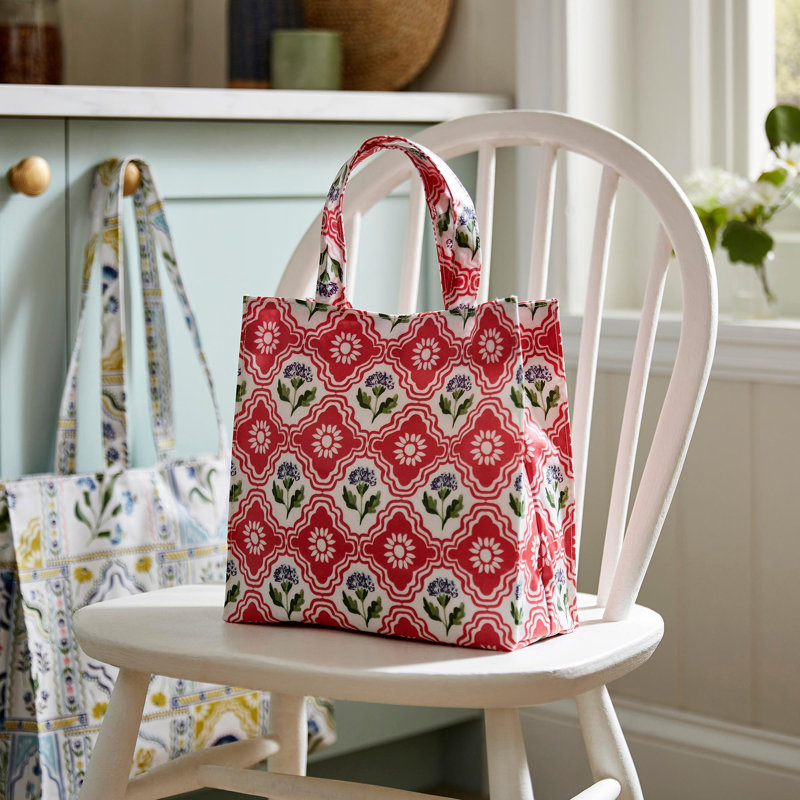 Boho Floral 100% Cotton, PVC Coating Picnic Tote Bag