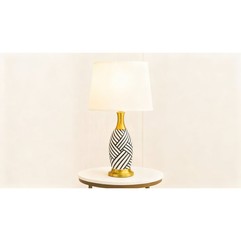 Aurelia Deco: Geometric Ceramic Table Lamp