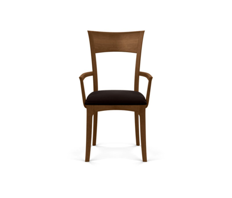 Ingrid 19.25'' H Upholstered Cherry Armchair, Saddle Cherry, Ebony