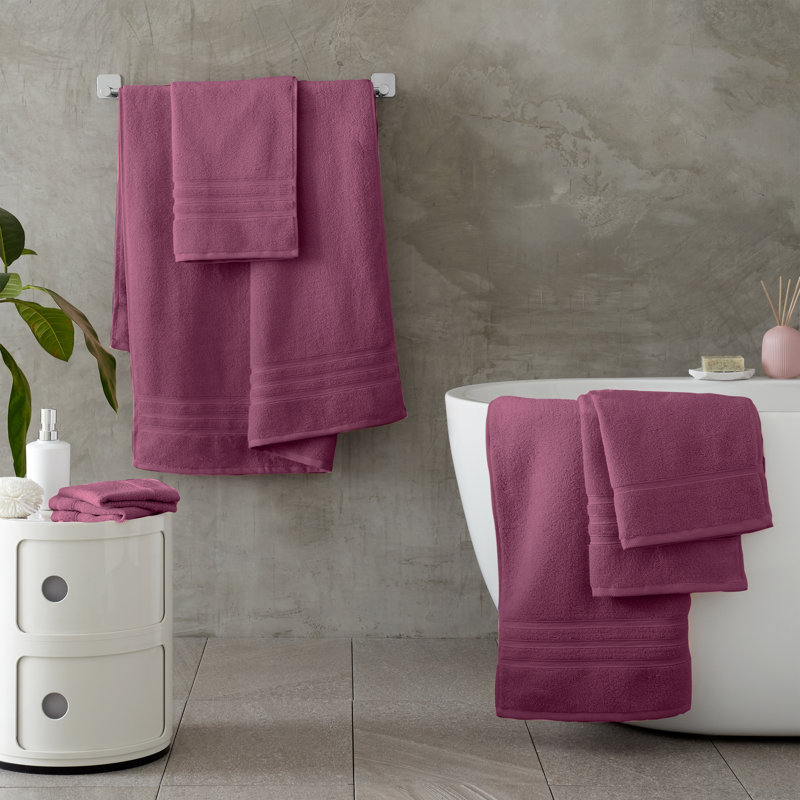 Zero Twist 100% Cotton Bath Sheet Pairs, Raspberry