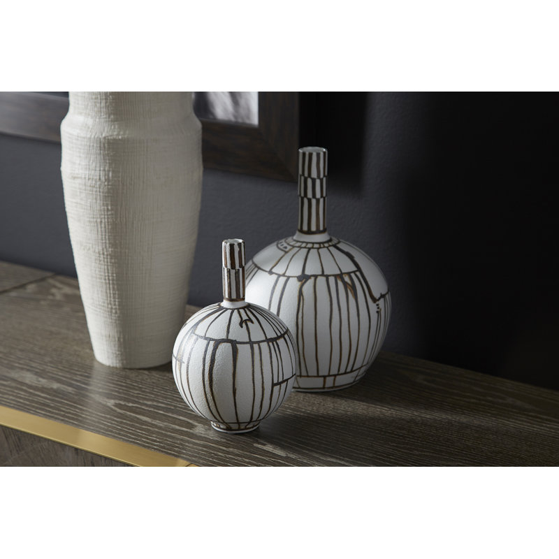 Glass Table Vase, 8.75" H x 6" W x 6" D