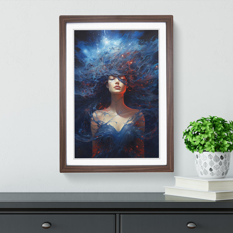 Single Picture Frame Print on Wood, Walnut Framed, 46cm H x 34cm W