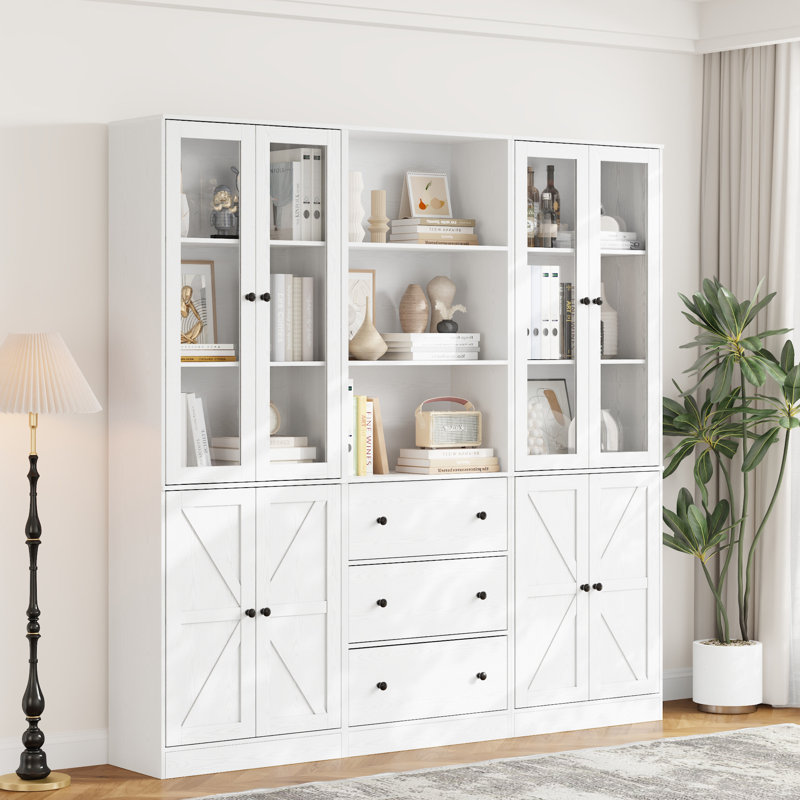 Ensemble de bibliothèques standard H 70,9 po x l 47,24 po (2B + A), Blanc