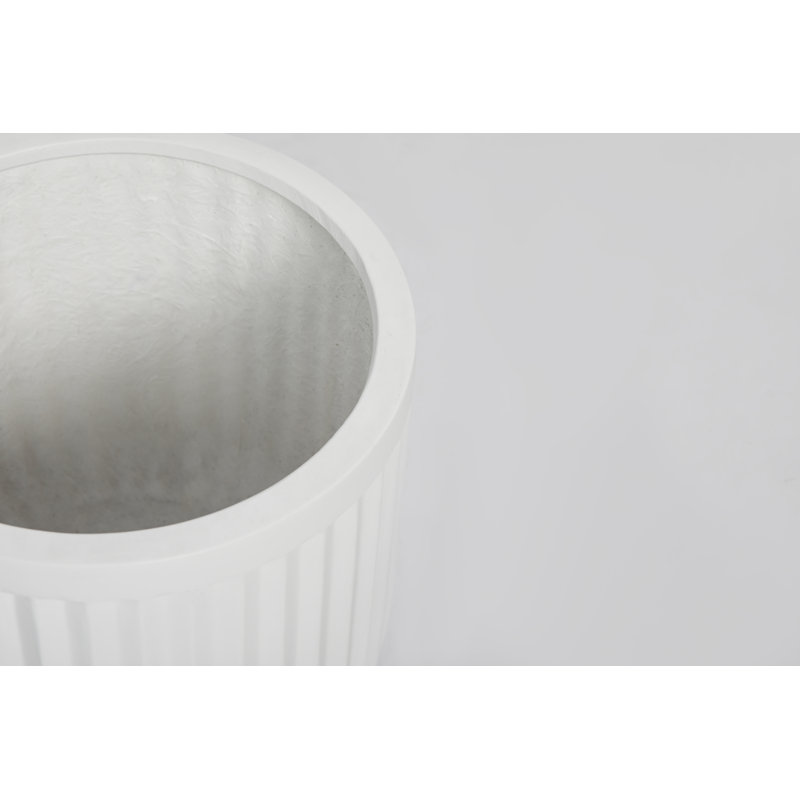 Pot à fleurs en résine Launcest, Blanc, H 15 po x l 16,5 po x P 16,5 po