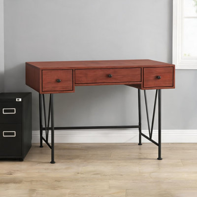 48-Inch Transitional Design Desk featuring Metal Frame with As Pic, Computer, 48 in, Storage