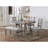 Rustic Gray Dining Table with Diamond Wood Grain Pattern