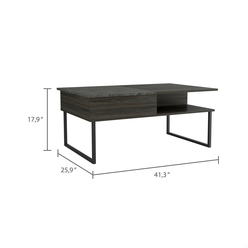 Table basse à 1 tablette relevable