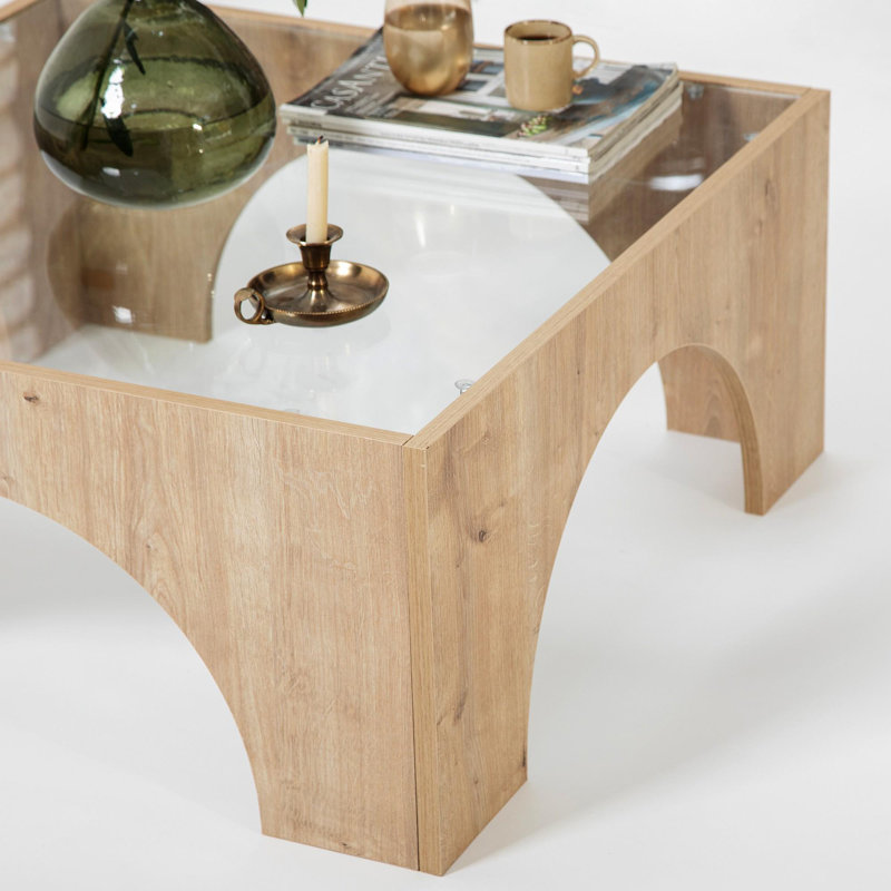 Glorias Coffee Table, Transparent, Oak
