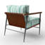 Chaise d'appoint rayée - Fauteuil vert menthe à rayures-521637666