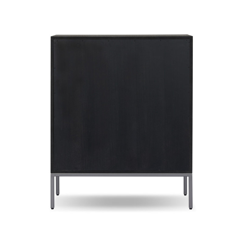 Cressida Bar Cabinet, Black Linen
