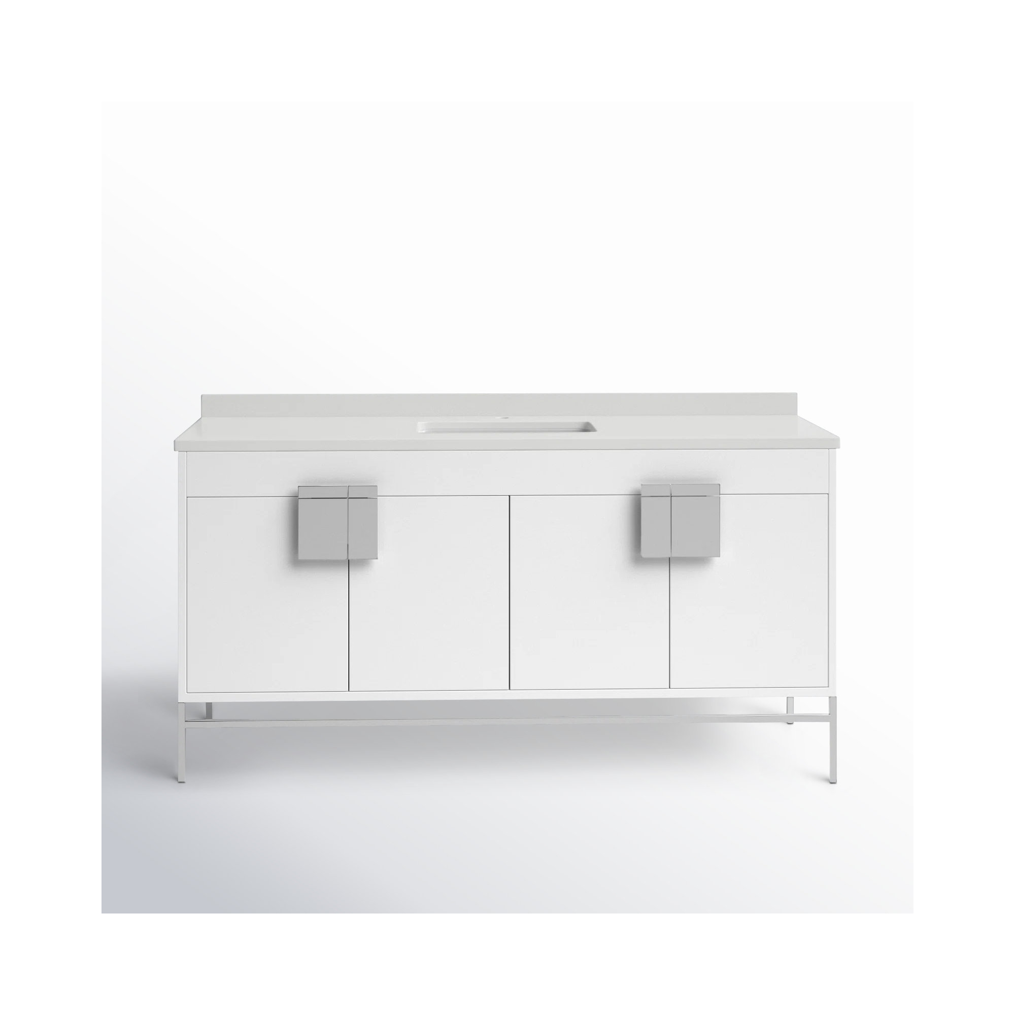 Maisie 60'' Single Bathroom Vanity, Black, White
