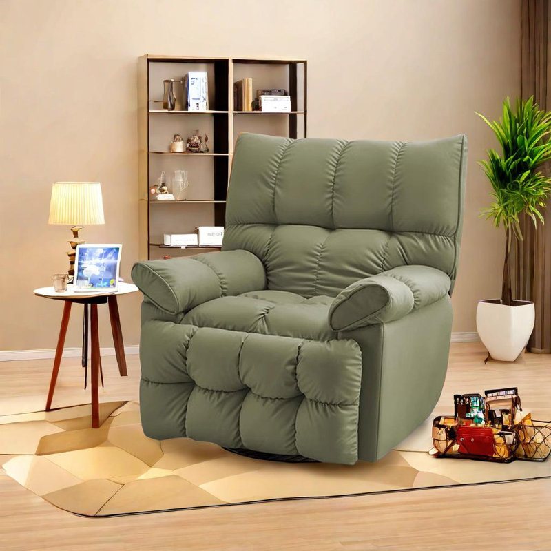 Fauteuil inclinable pivotant en faux cuir Tayce, Vert