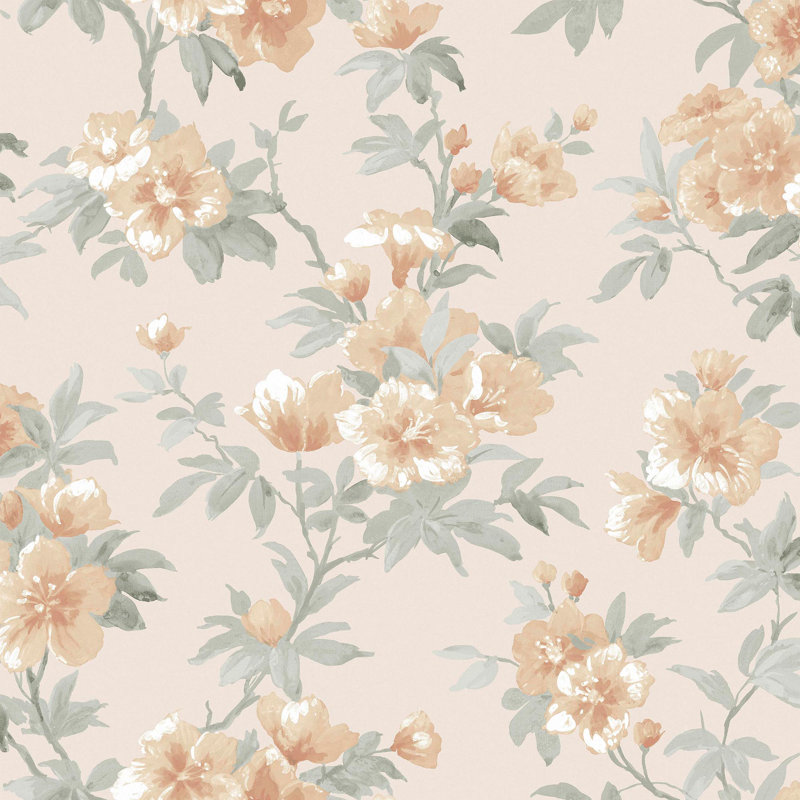 Laura Ashley Rosamund, papier peint naturel, Orange