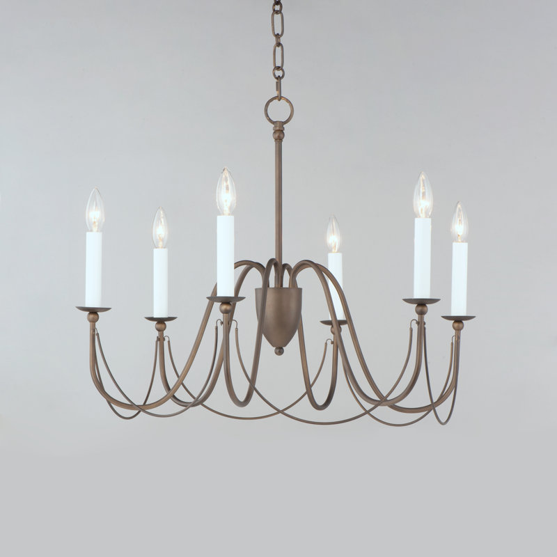 6 - Light Dimmable Classic / Traditional Chandelier, Chestnut Bronze