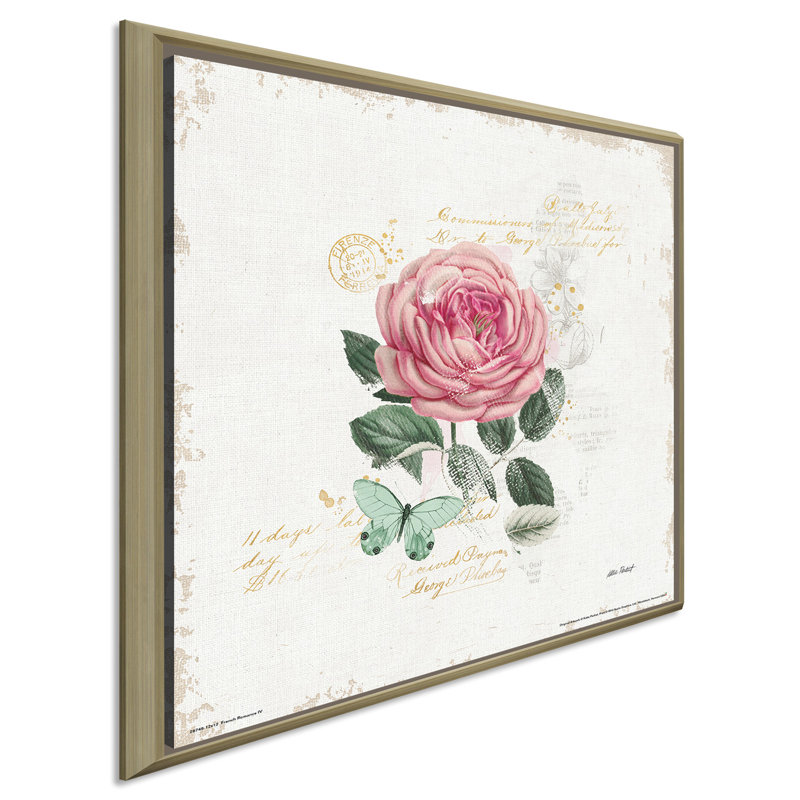" French Romance IV ", 21.5" H x 21.5" W x 2" D, Champagne Floater Frame