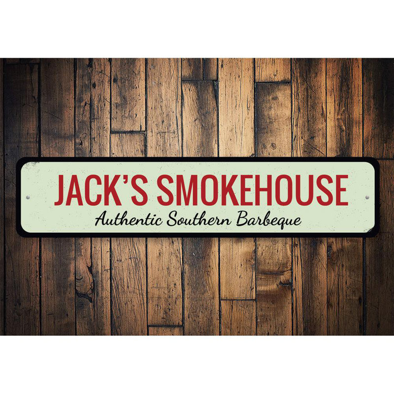 Plaque en aluminium Authentic Southern BBQ, H 6 po x l 24 po x P 0,063 po