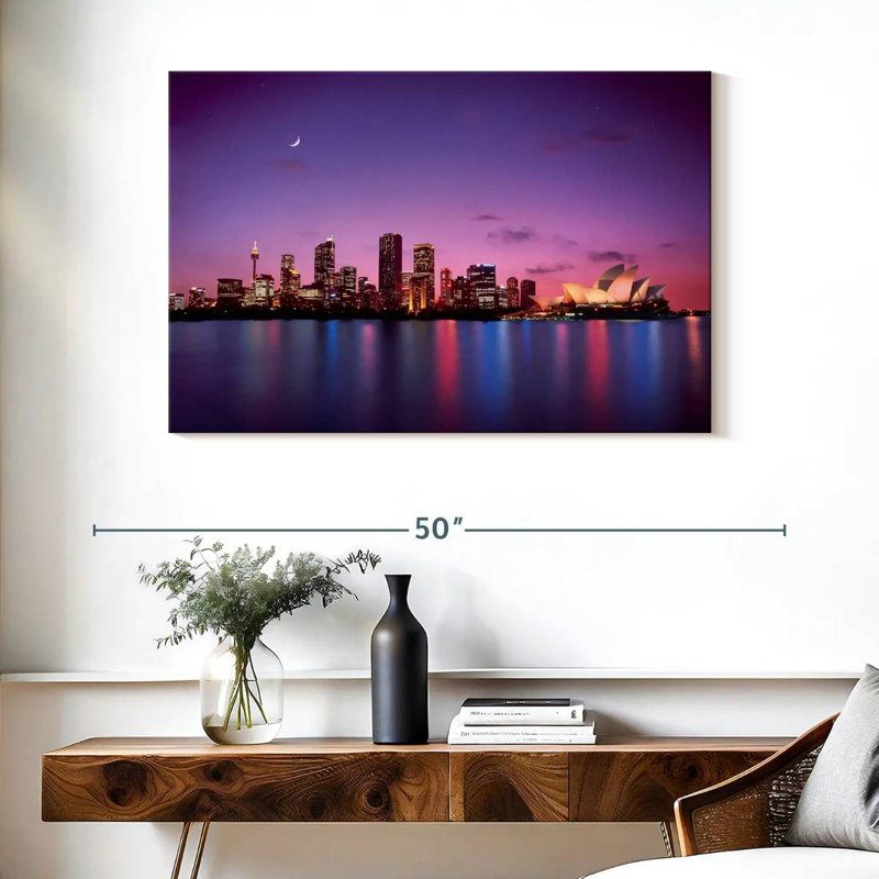 Skyline de nuit Sirci Sydney, H 26 po x l 39 po