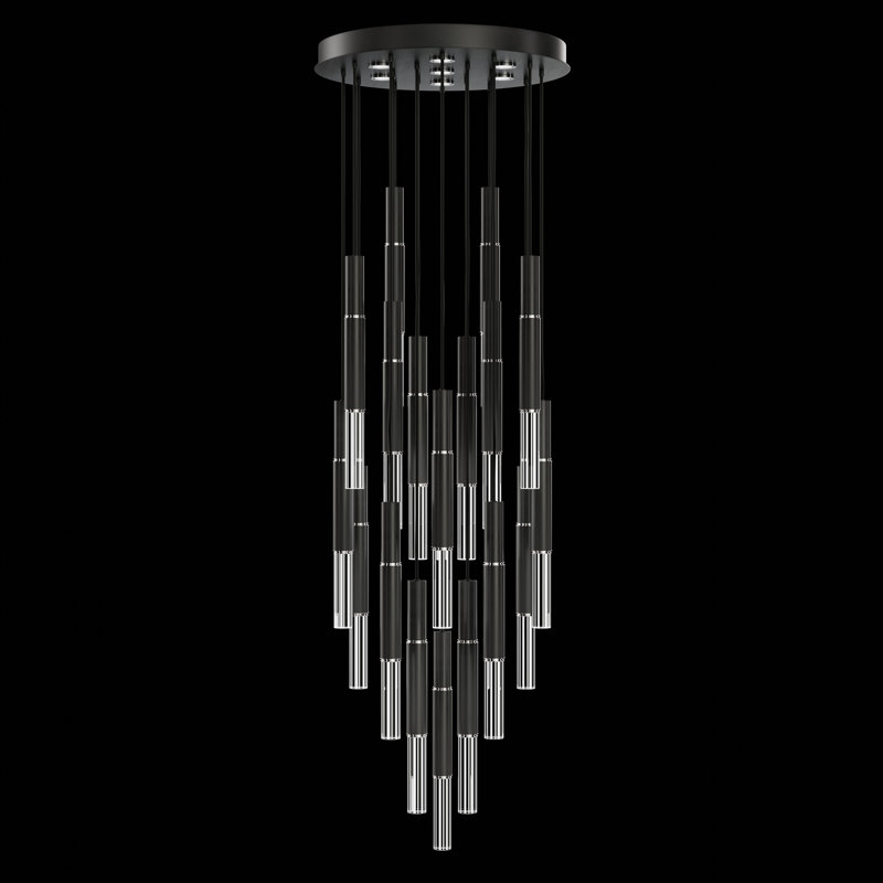 Antonia 25 - Light LED Pendant, Standard Black Iron/Nickel