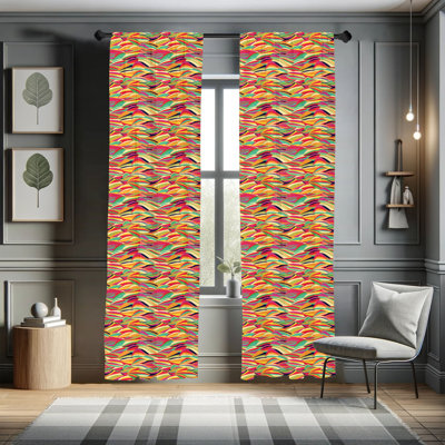 Colorful Semi-Sheer Rod Pocket Curtain Panels