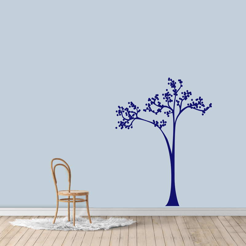 Décalcomanie murale arbre à points Ferrysburg, Bleu marine
