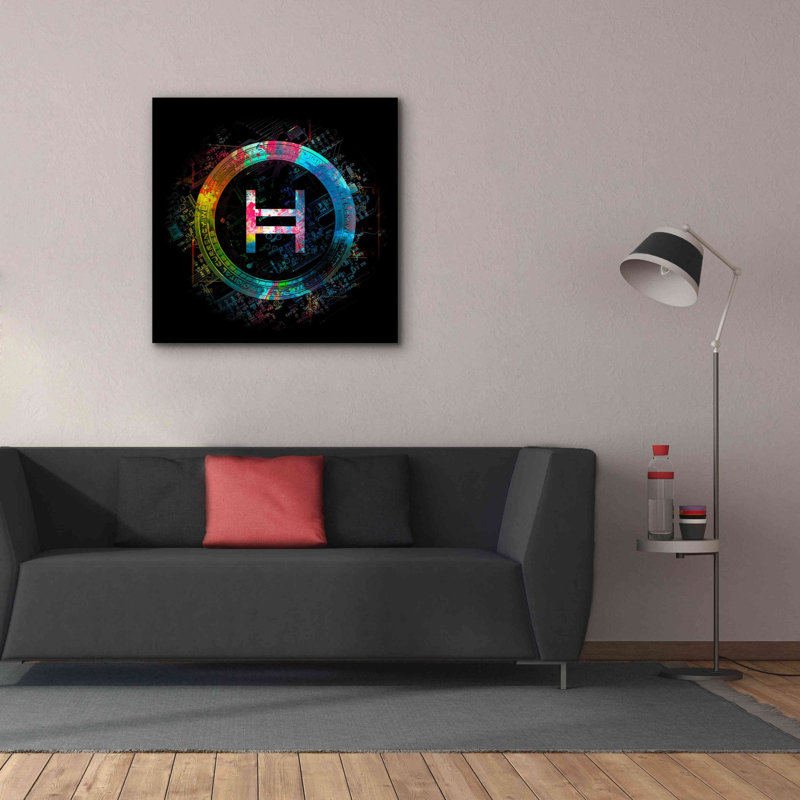 'HBAR Hedera Crypto' by Epic Graffiti Portfolio, 37" H x 37" W x 1.5" D