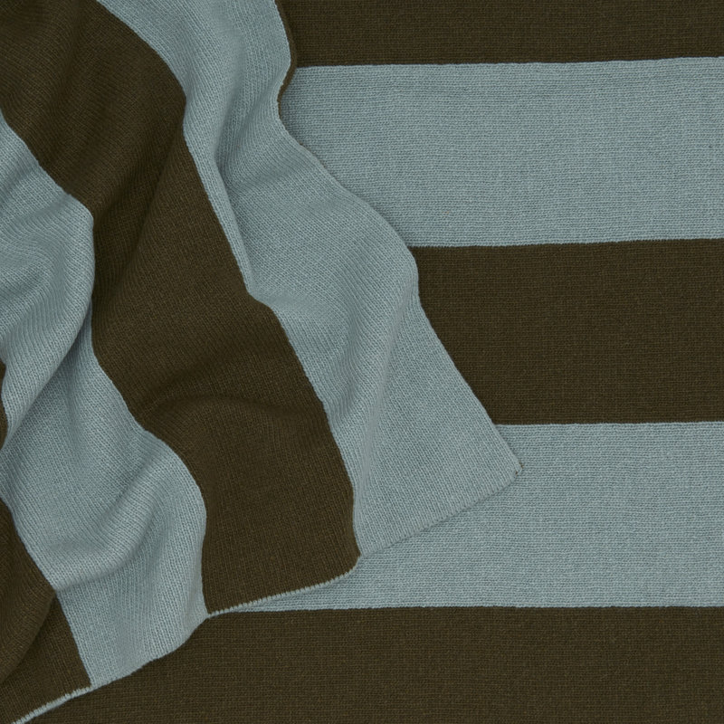 Jeté simple rayé, Olive/sauge