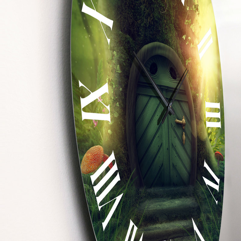 Porte dans un grand arbre magique - horloge murale fantaisie, Moyen