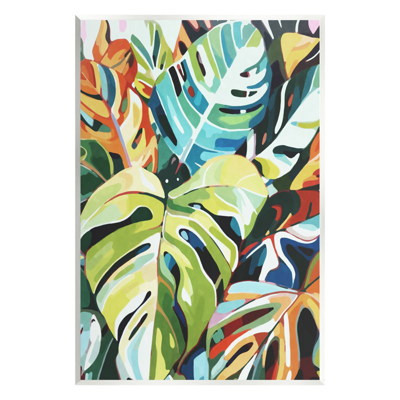 Modern Tropical Palms Botanical Art Print on MDF Wood