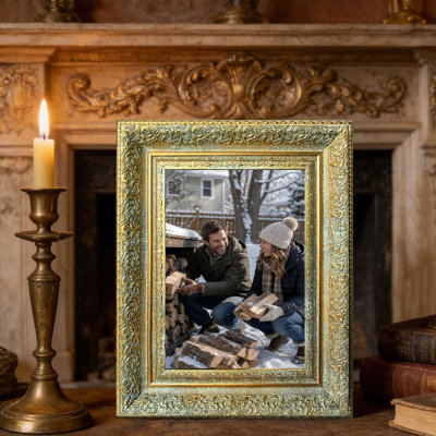 Cadre photo 3 pièces 5 "x 7" avec support de table et crochets muraux Antique Gold