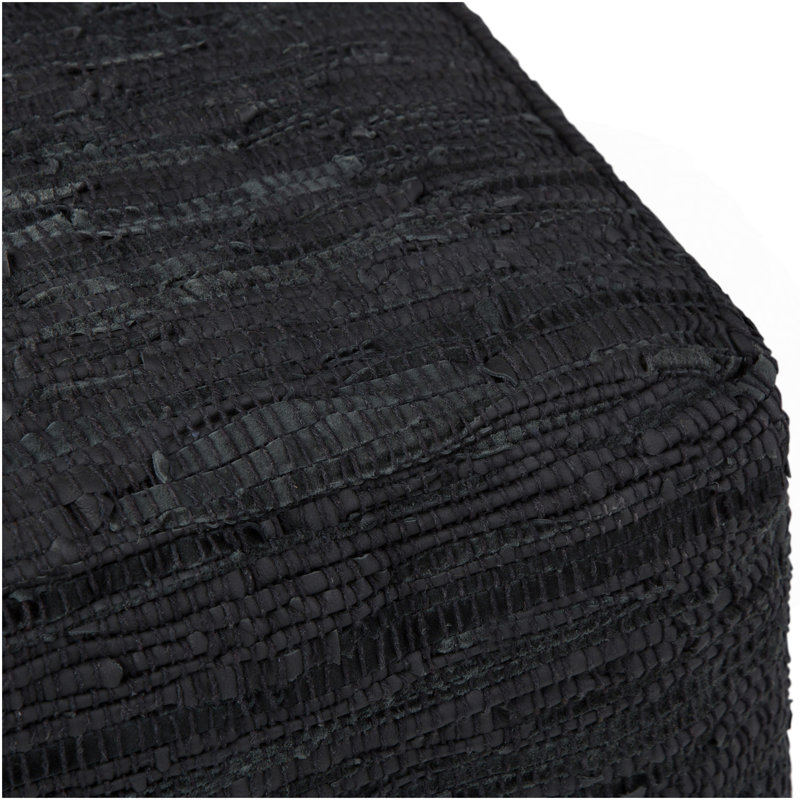 Fredrik - Pouf carré - noir, Tissu noir