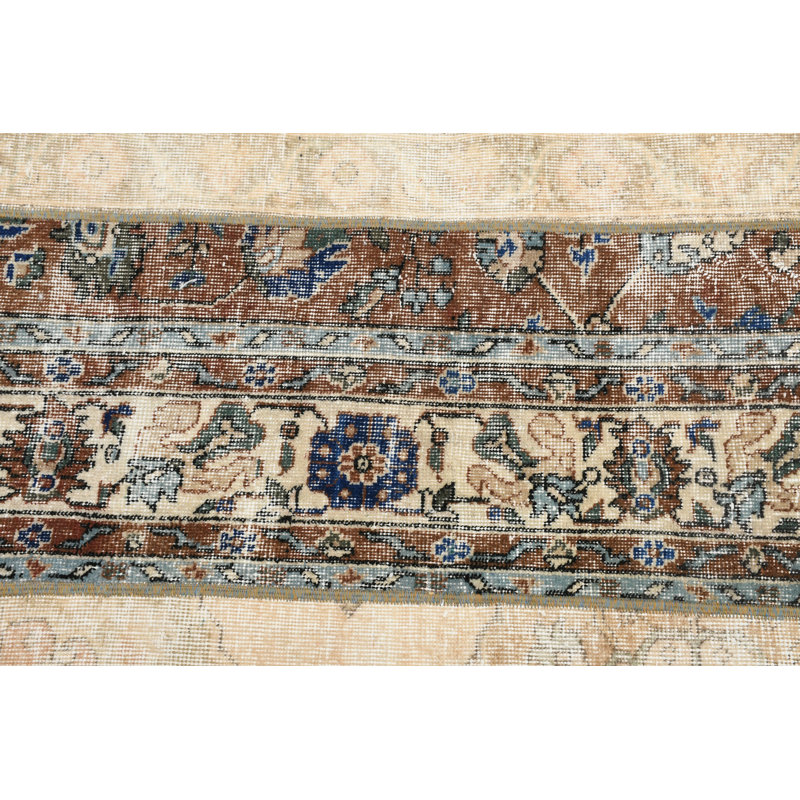 Tapis de couloir classique en laine 32,3 x 88,6 pouces à motif floral beige