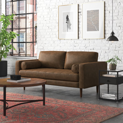 Napa 72'' Full-Grain Genuine Italian Leather Sofa