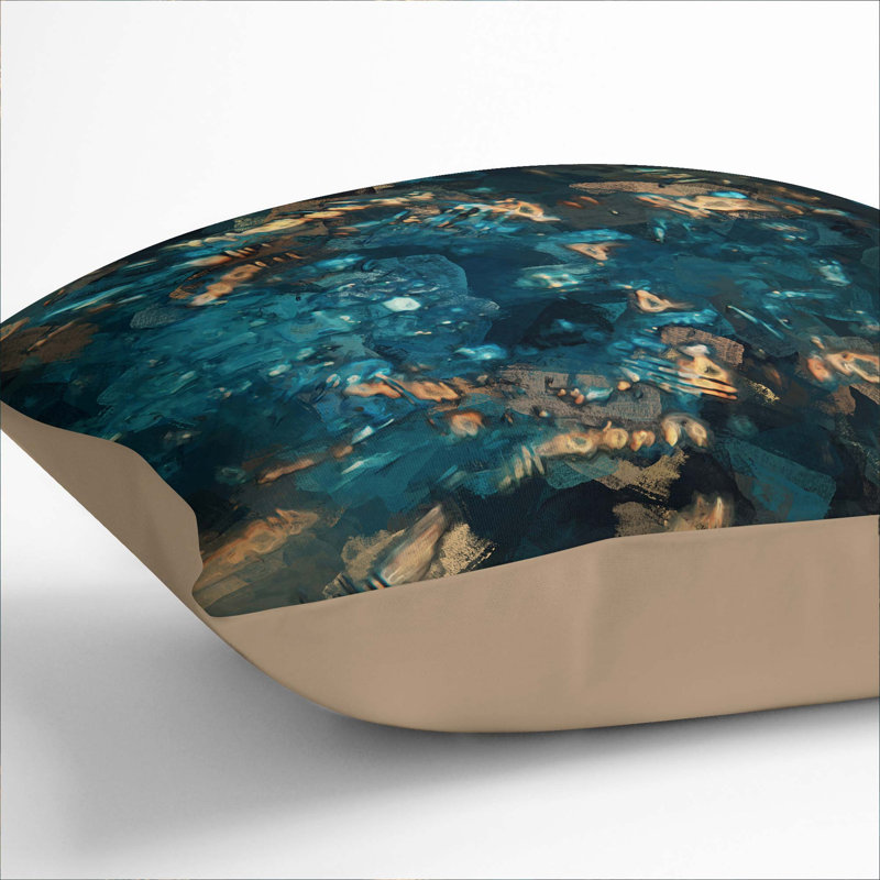Abstract Square Throw Cushion, 55cm H x 55cm W x 20cm D, Stone