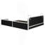 Grand lit plateforme tapissier avec 2 lampes de lecture, blanc