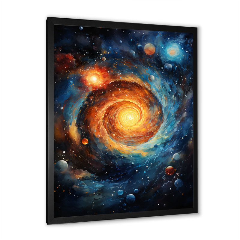 Galaxy Interstellar Eye I - reproduction sur toile, H 32 po x l 16 po x P 1 po, Cadre photo noir