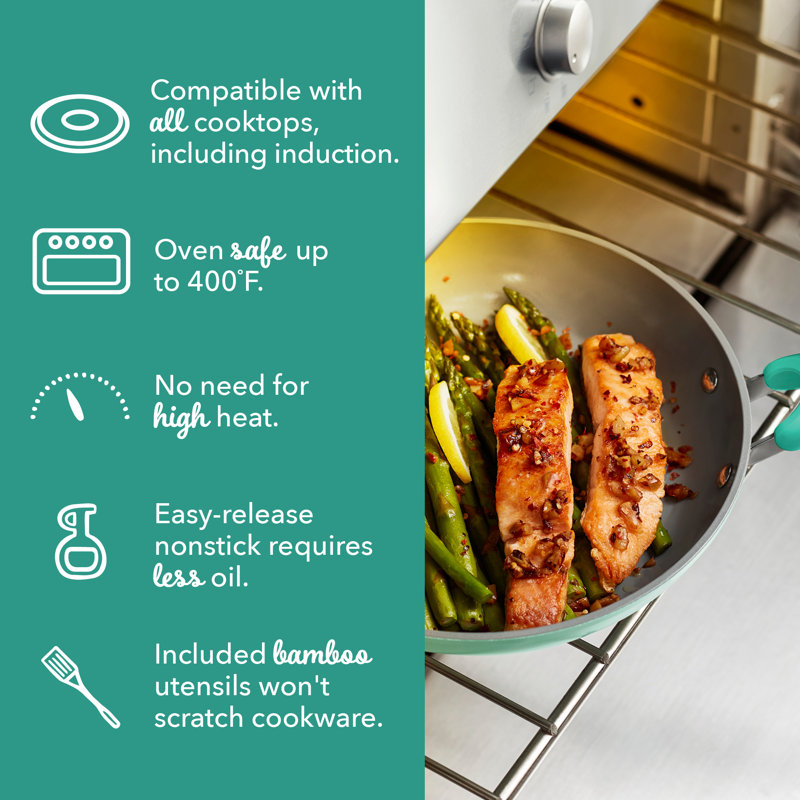 Dash Dream Green Recycled Aluminum 15pc Cookware Set, Aqua